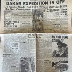 Original Daily Herald Newspaper- 1940 Wartime Edition