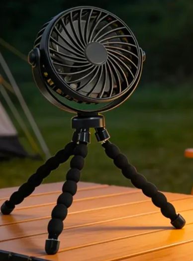 Tripod usb rechargeable fan black/blueish green 2 for 20