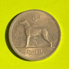 Irish pre-decimal sixpence (6d) coin
