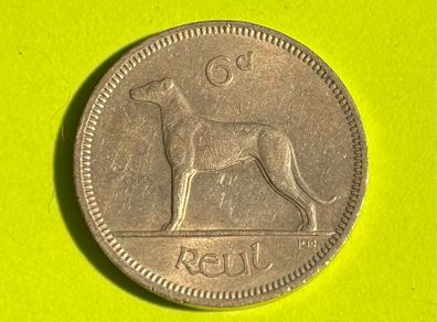 Irish pre-decimal sixpence (6d) coin