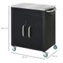 Black Metal Kitchen Island on Wheels Image 2