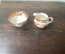 Masons Brown Velvet Milk Jug and Sugar Bowl