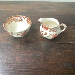 Masons Brown Velvet Milk Jug and Sugar Bowl