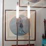 A pair of metal chrome table lamps Image 2
