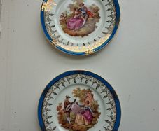 Antique pair of  Limogues ceramic plates
