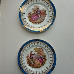 Antique pair of  Limogues ceramic plates