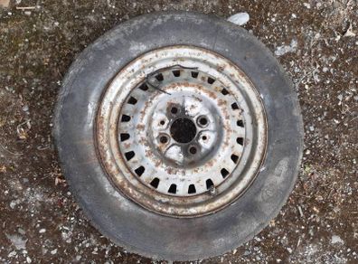 Miscellaneous old car steel wheels