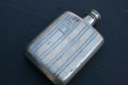 EDWARDIAN  Silver Plate Whiskey Flask _stamped 1901-1919  4"