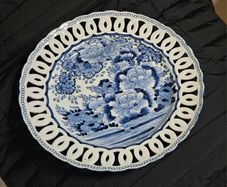 Large Asian Chinese or Japanese Reticulated Bowl Plate