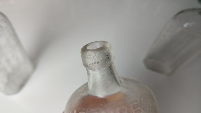 326 - Set of 3 Vintage Clear Glass Collectible Decorative Scrubbs Bottles