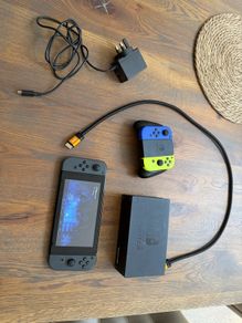 Nintendo switch with dock extra joycons cables
