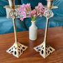 Pair of Tall Art Nouveau Inspired Candlestick Holders Circa Solid Brass Image 6