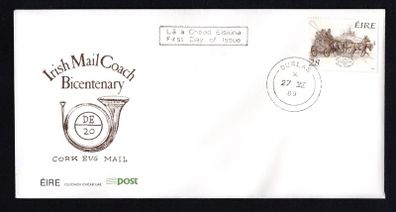 1989 Ireland Anniversaries Statesmen of Ireland (Sean T O'Kelly)Commemorative Stamp An Post First Day Cover (FDC) with Durlas (Thurles) cancel