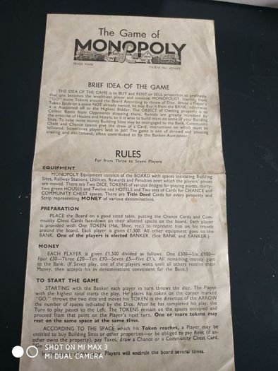 Early Wooden vintage Monopoly game