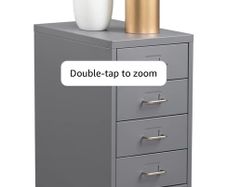 5-Drawer Mobile File Cabinet Office Filing Cabinets Under Desk Rolling Filing Organizer Metal Storage Cabinet with Casters for Home and Office Grey