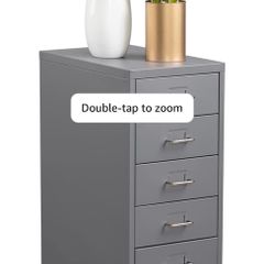 5-Drawer Mobile File Cabinet Office Filing Cabinets Under Desk Rolling Filing Organizer Metal Storage Cabinet with Casters for Home and Office Grey