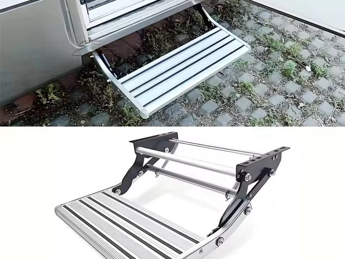 150KG Bearing Folding Ladder Step Motorhomes Aluminum Alloy RV Pedal Step Telescopic Antiskid Camper Travel Trailer Accessories
