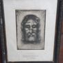 Antique plate print Religious Wall Picture Lord Jesus Christ in its orighinal condition from old church sale in France Image 7