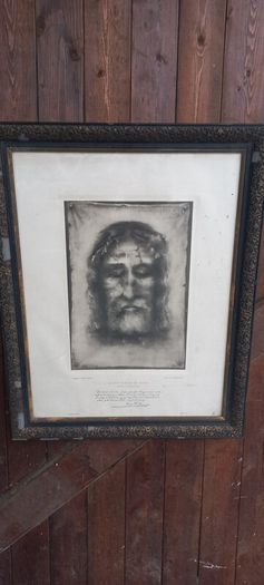 Antique plate print Religious Wall Picture Lord Jesus Christ in its orighinal condition from old church sale in France