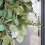 Faux eucalyptus wreath ,mixed foliage and bow detail Image 6