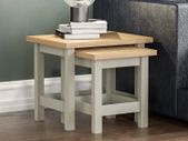 Arlington Nest of Tables, Engineered Wood, Grey & Oak, H 40 x W 36 x D 39 cm