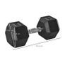 20KG Single Rubber Hex Dumbbell Portable Hand Weights Dumbbell Home Gym Image 2