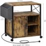 Wooden Printer Stand With Power Outlets, Industrial Storage Cabinet, Print Stand Filing Cabinets with Key, Wooden Sideboard with Open Shelf, Brown Image 2