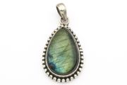 Vintage 925 Sterling Silver Labradorite Pendant
