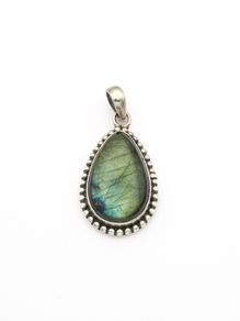 Vintage 925 Sterling Silver Labradorite Pendant
