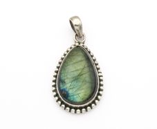 Vintage 925 Sterling Silver Labradorite Pendant