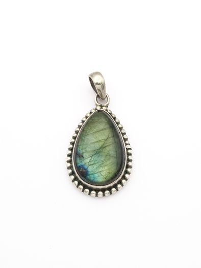 Vintage 925 Sterling Silver Labradorite Pendant