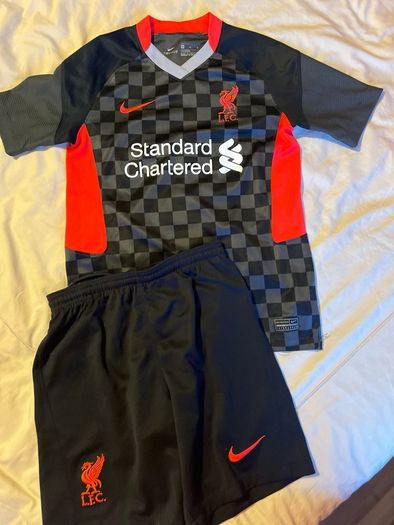 Liverpool boys jersey and shorts