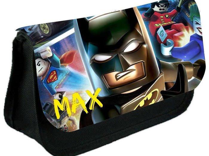 Lego Batman Personalized Pencil Case Make up bag School Birthday Gift Boys Girls with your own name on it! / back to school stationery