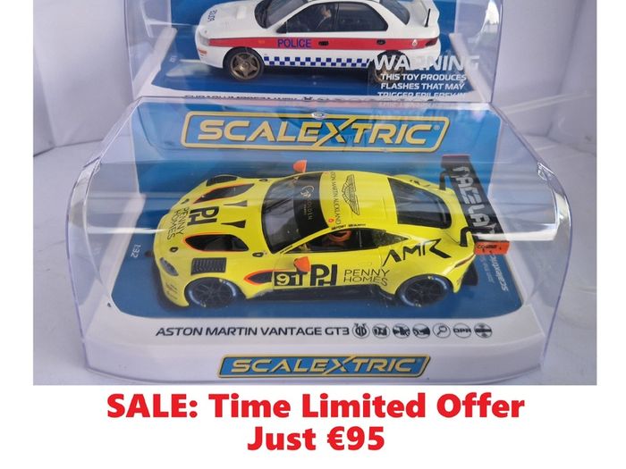 Scalextric Performance Car Twin Pack Subaru vs Aston martin Slot Cars ( C4429 + C4446 )