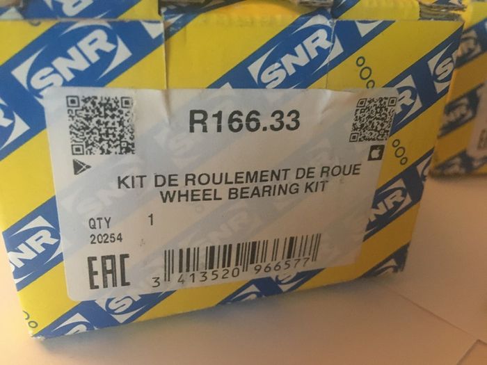 Citroen/Peugeot rear wheel bearings SNR R166.33