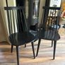Solid Wood Dining Table (120 x 79 cm) & Matching Black Chairs Image 5
