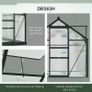 6 x 10ft Polycarbonate Greenhouse Large Walk In Green House with Slide Door and Window Image 5