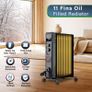 Oil Filled Radiator, 2500W/2.5KW - 11 Fin - Portable Electric Heater, 3 Power Settings, Adjustable Temperature and Thermostat, Thermal Safety Cut off & 24 Hour Timer Image 9