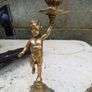 1950/60s Brass Cherub Candlesticks Image 4