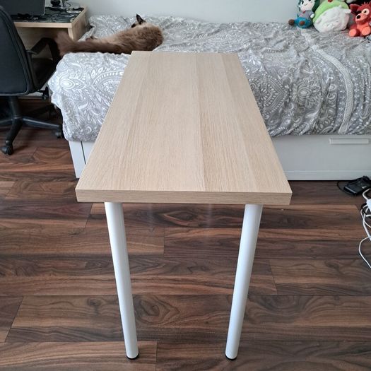 Slim Light Brown & White Desk