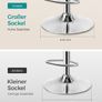 2pcs Adjustable Height Bar Stool Stainless Steel With Armrest Footrest Image 7