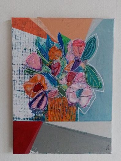 Original Abstract Painting Original Floral Painting Framed Floral Art New Original Irish Abstract Painting by Artist