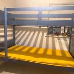 New Harvey Norman Bunk Bed (Teal/Blue) + Brand New Mattress