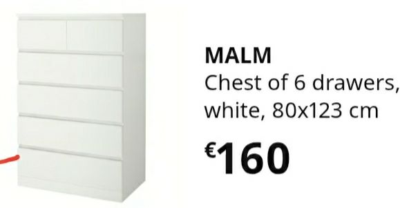 malm chest of 6 drawers
