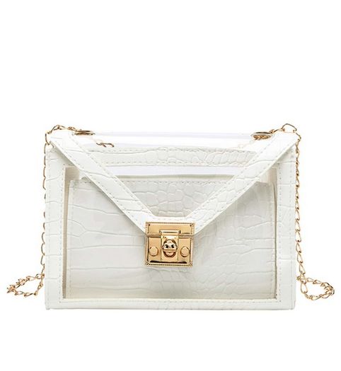 jelly crocodile pattern crossbody bag
