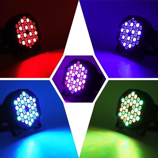 FREE EXPRESS SHIPPING 4 Pack LED Par Light, RGB 36 LED Stage Lights DMX7CH Control, 7 Modes Par Can Lights with Remote Control for Wedding Club Party Concert Bars Show