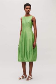 COS  Dress With Cocoon Skirt - vibrant green - UK size 8
