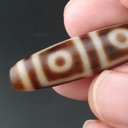 Anitque Himalayan 4 Eyes Tibetan Agate Bead Amulet