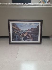 Vintage framed print of Jack B Yeats Liffey Swim