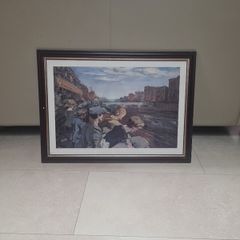 Vintage framed print of Jack B Yeats Liffey Swim